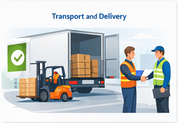 Lastning, transport och bekräftelse av lyckad leverans